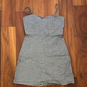 Gingham Navy and White Dress